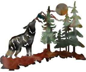 Metallic Lodge Wall Decor Wolf