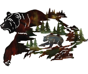 Metallic Lodge Wall Decor Bear