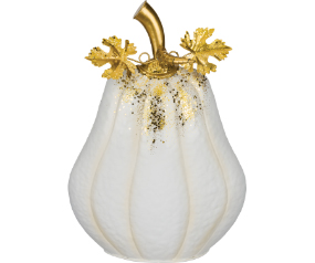 Gilded Pumpkin Decor White