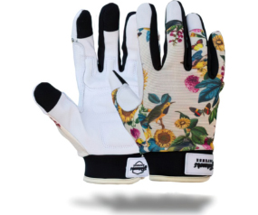 Garden Flower Leather Glove L