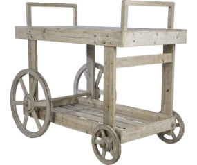 Wooden Display Cart w/Wheels