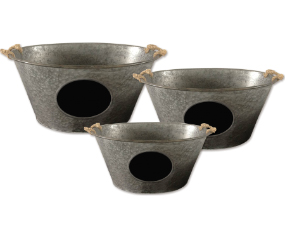 Display Buckets w/Chalkboard