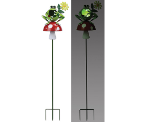 Froggy Mushroom Solar Stake
