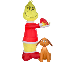  Gemmy Airblown Car Buddy Grinch w/Scarf-Dr. Seuss