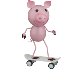 Skateboard Decor Pig