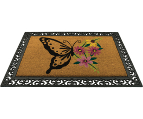 Doormat Coir/Rubber Bttrfly
